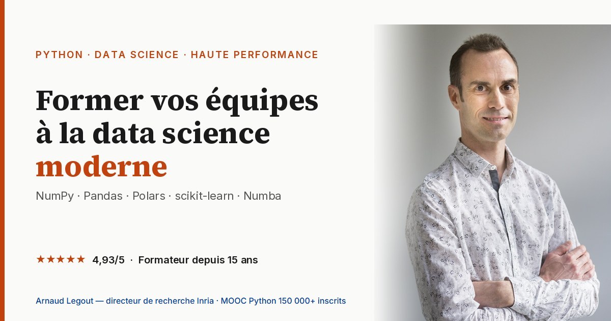 Formation Python data science — NumPy, Pandas, Polars, scikit-learn